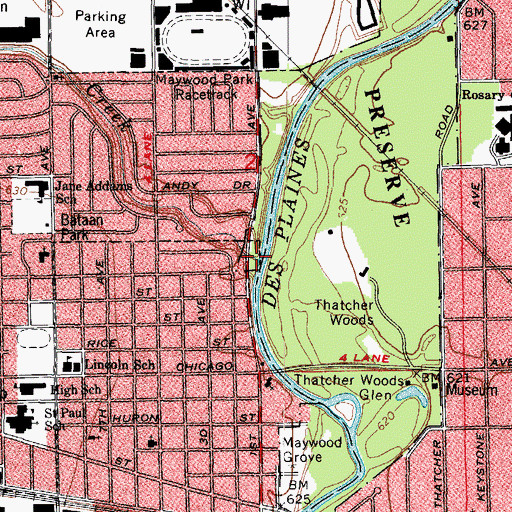 Topographic Map of Silver Creek, IL