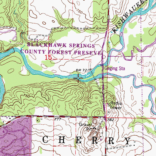 Topographic Map of South Branch Kishwaukee River, IL