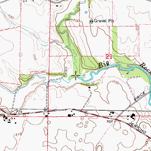 Topographic Map of West Branch Big Rock Creek, IL
