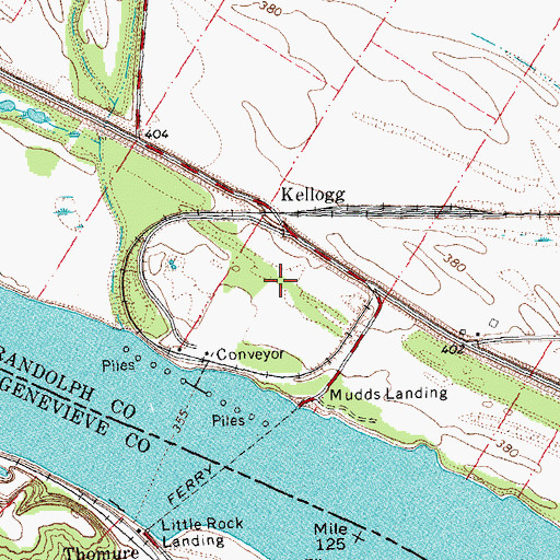 Topographic Map of Mudds Landing, IL