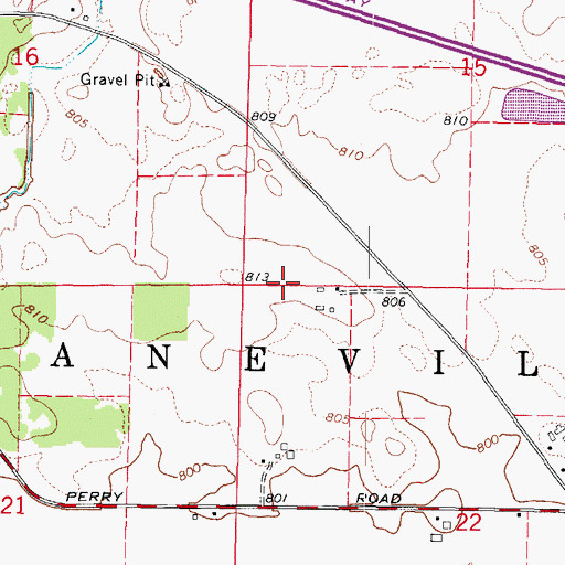 Topographic Map of Township of Kaneville, IL