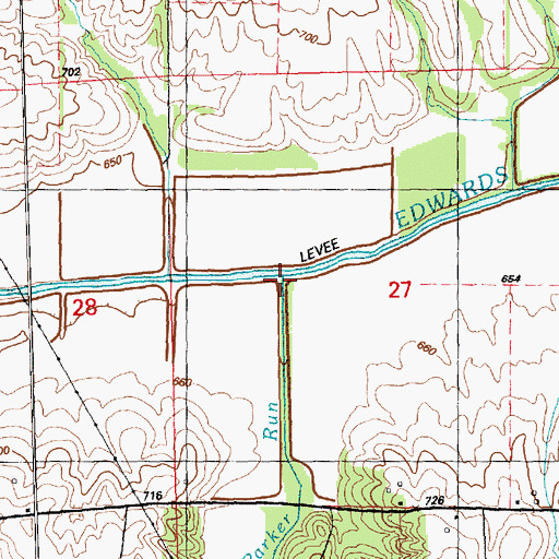 Topographic Map of Parker Run, IL