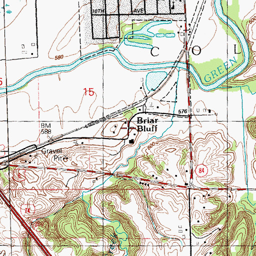 Topographic Map of Briar Bluff, IL