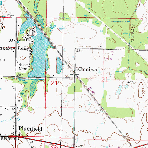 Topographic Map of Cambon, IL