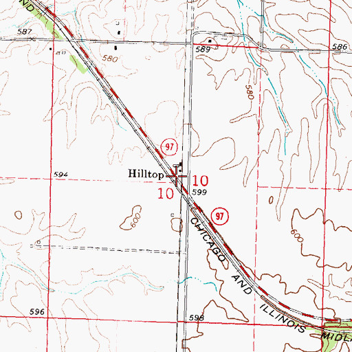 Topographic Map of Hilltop, IL
