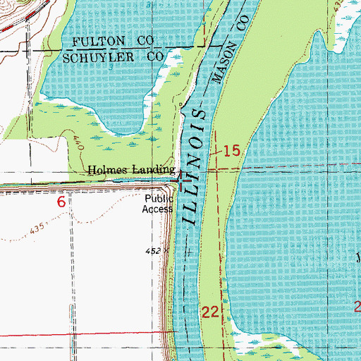 Topographic Map of Holmes Landing, IL