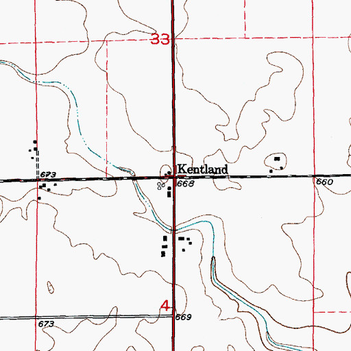 Topographic Map of Kentland, IL