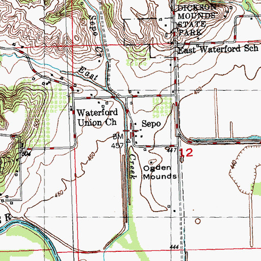 Topographic Map of Sepo, IL