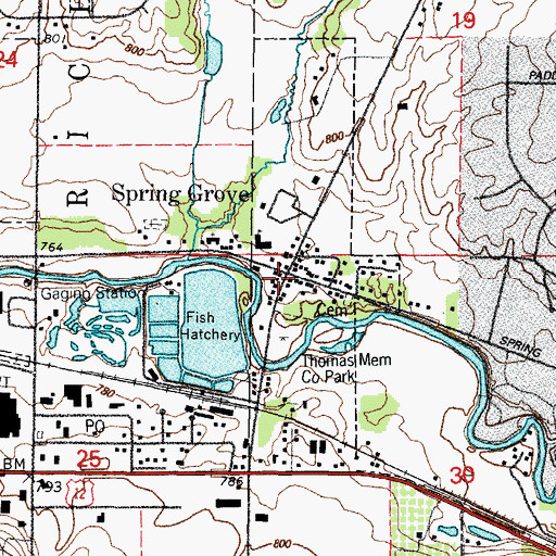 Topographic Map of Spring Grove, IL