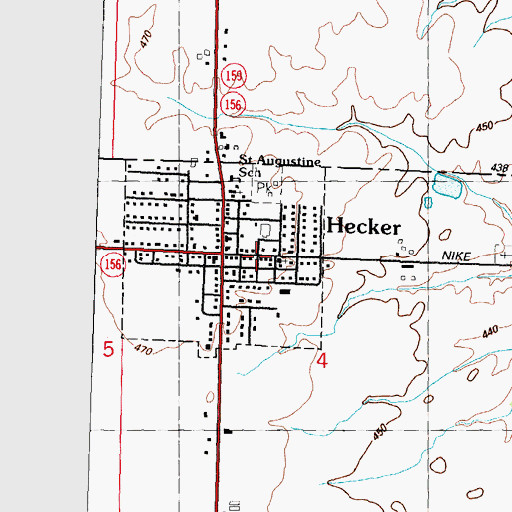 Topographic Map of Friedens United Church of Christ, IL