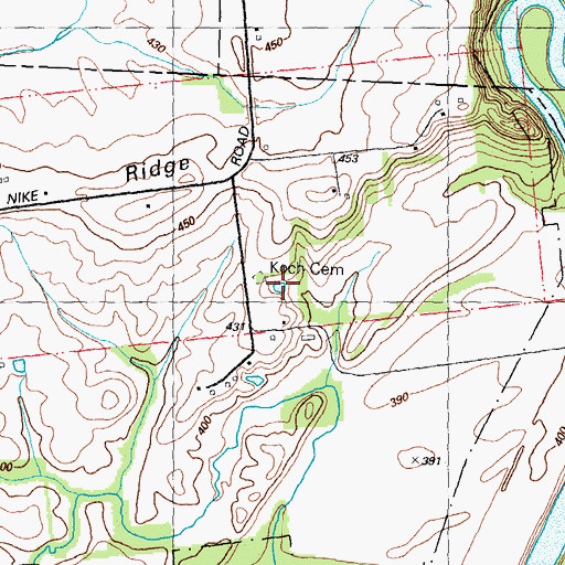 Topographic Map of Koch Cemetery, IL