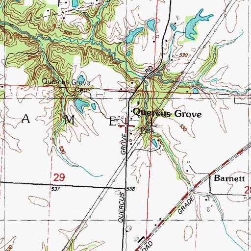 Topographic Map of Quercus Grove Park, IL