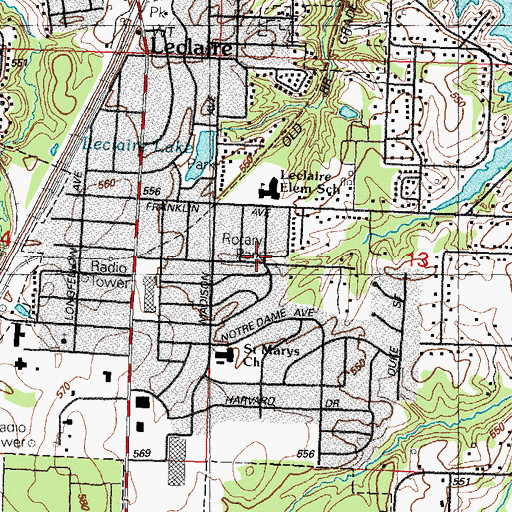 Topographic Map of Rotary Park, IL