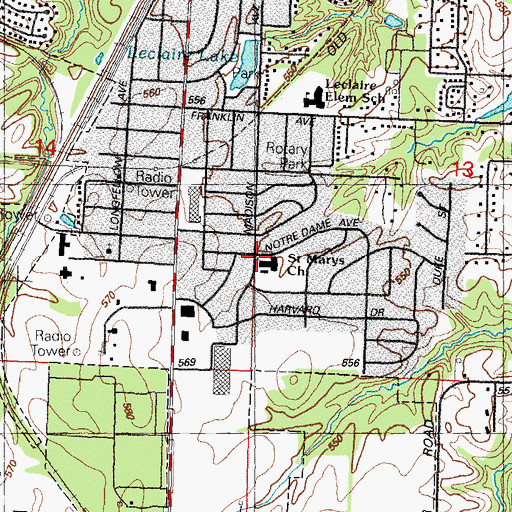 Topographic Map of Saint Marys Catholic School, IL