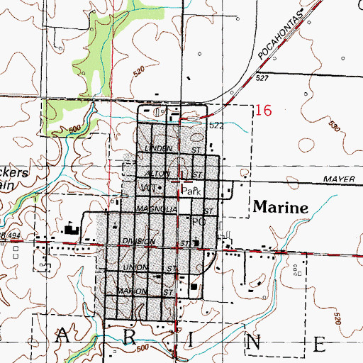 Topographic Map of Marine City Park, IL