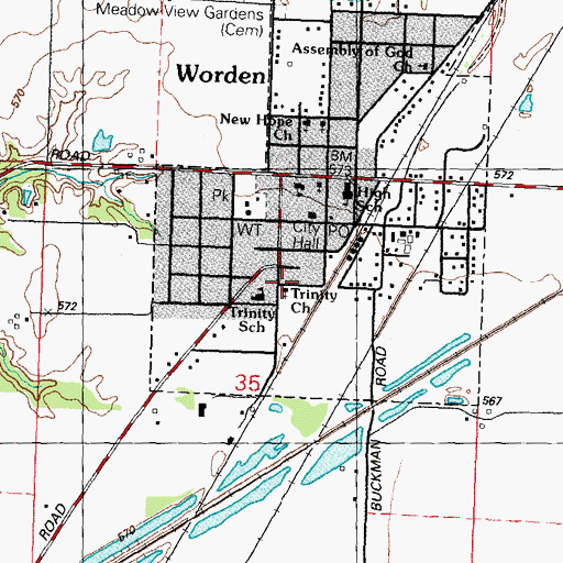 Topographic Map of Trinity Lutheran School, IL