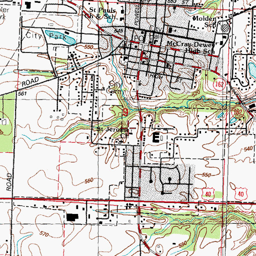 Topographic Map of Saint Jerome Catholic Church, IL