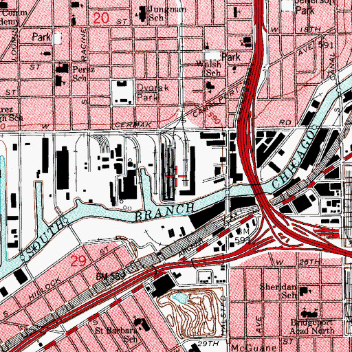 Topographic Map of Chicago, IL