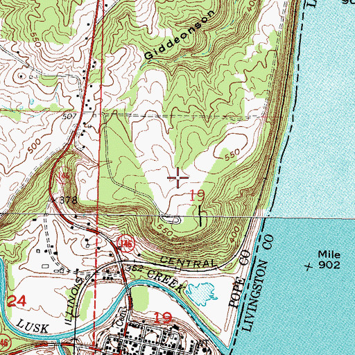 Topographic Map of Steamboat Hill Campground, IL