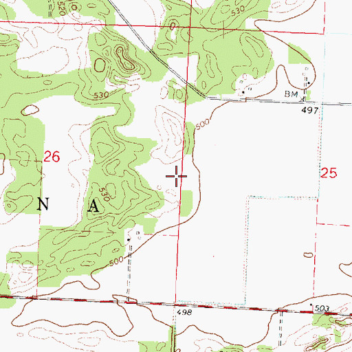 Topographic Map of Chaney Union School (historical), IL