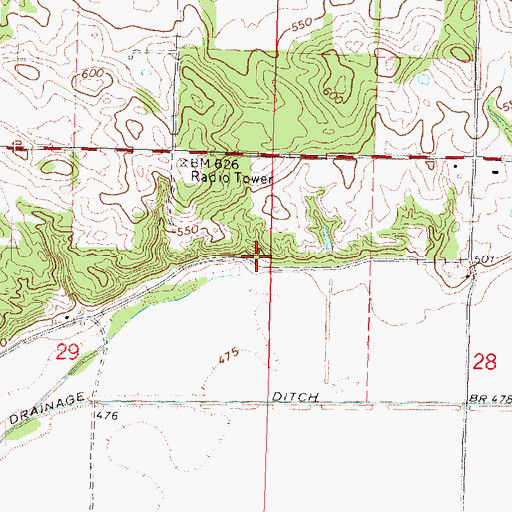 Topographic Map of Herget Grove School (historical), IL