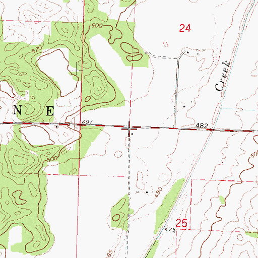 Topographic Map of Oneal School (historical), IL