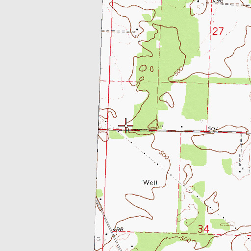 Topographic Map of Peterville Hall (historical), IL