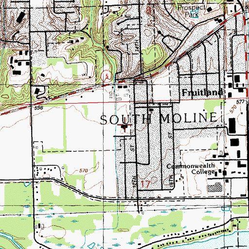 Topographic Map of Blackhawk School (historical), IL