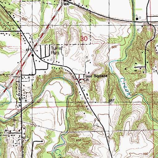 Topographic Map of Doxee School (historical), IL