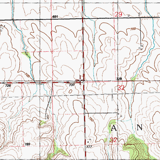 Topographic Map of Edwards Valley School (historical), IL