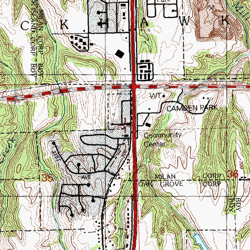 Topographic Map of Ginger Hill School (historical), IL