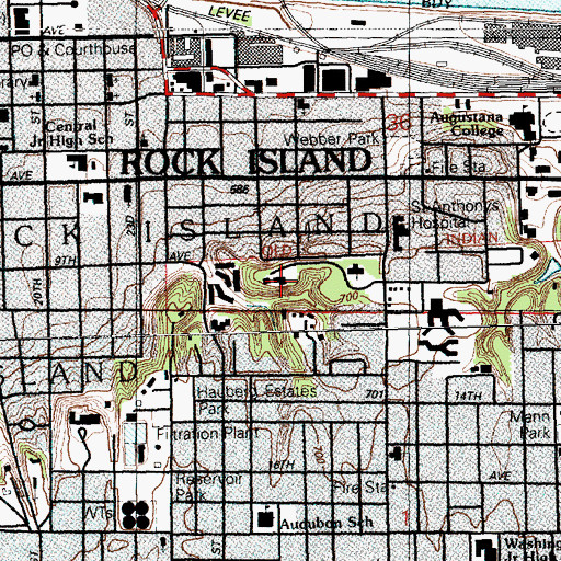 Topographic Map of Huber Memorial Home (historical), IL