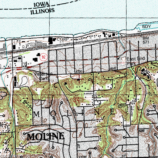 Topographic Map of McKinley School (historical), IL
