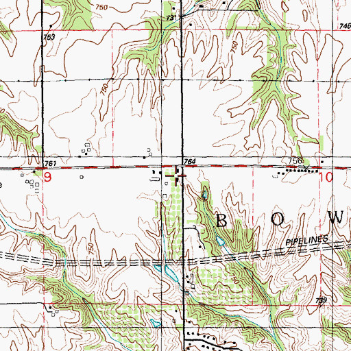 Topographic Map of Pleasant Ridge School (historical), IL