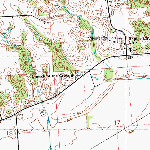 Topographic Map of Rose Hill School (historical), IL