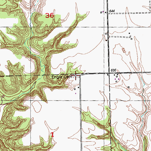 Topographic Map of Engle Cemetery, IL