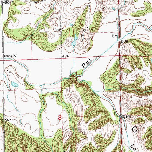 Topographic Map of Laswell Branch, IL
