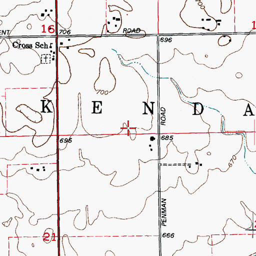 Topographic Map of Kendall County, IL