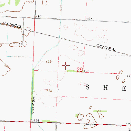 Topographic Map of Mason County, IL