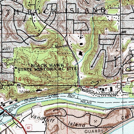 Topographic Map of Rock Island County, IL