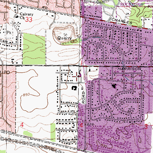 Topographic Map of Shepherd of the Valley Lutheran Church, IL