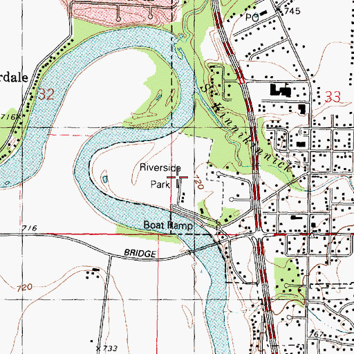 Topographic Map of Riverside Park, IL