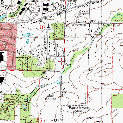 Topographic Map of Hunter Park, IL