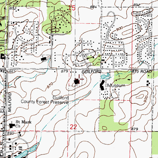 Topographic Map of Central Christian Church, IL