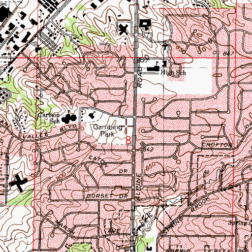 Topographic Map of Gambino Park, IL