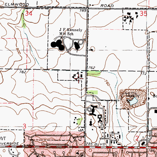 Topographic Map of Rocvalle Childrens Home, IL