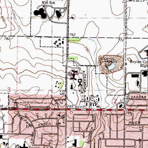 Topographic Map of Willows Health Center, IL