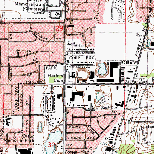 Topographic Map of Lawson Childrens Home, IL