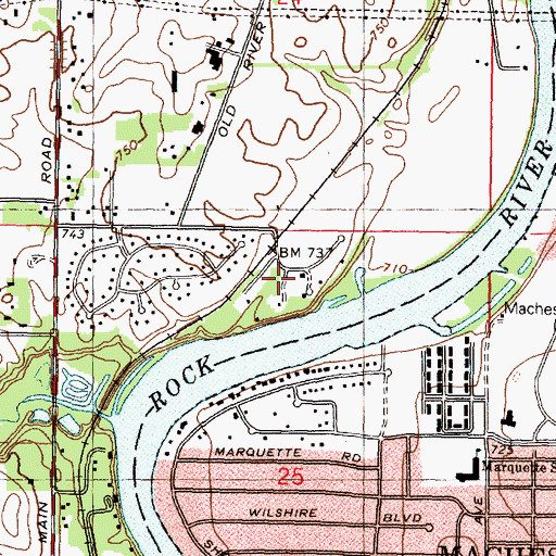 Topographic Map of Camp Winnebago YMCA, IL
