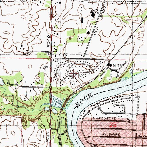 Topographic Map of Sturbridge Village, IL